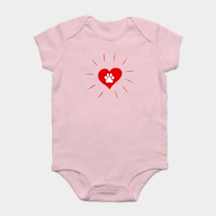 Heart paw dog icon. Baby Bodysuit